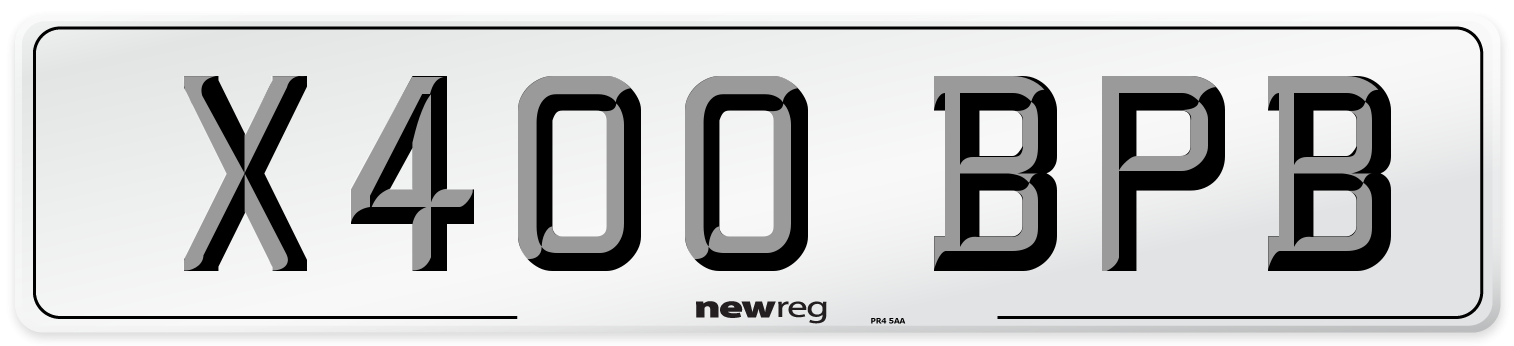 X400 BPB Number Plate from New Reg